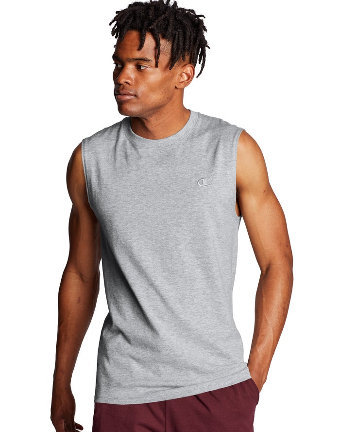 Champion Mens Tank Tops NZ - Classic Jersey Grey ( 4708-BMYLR )